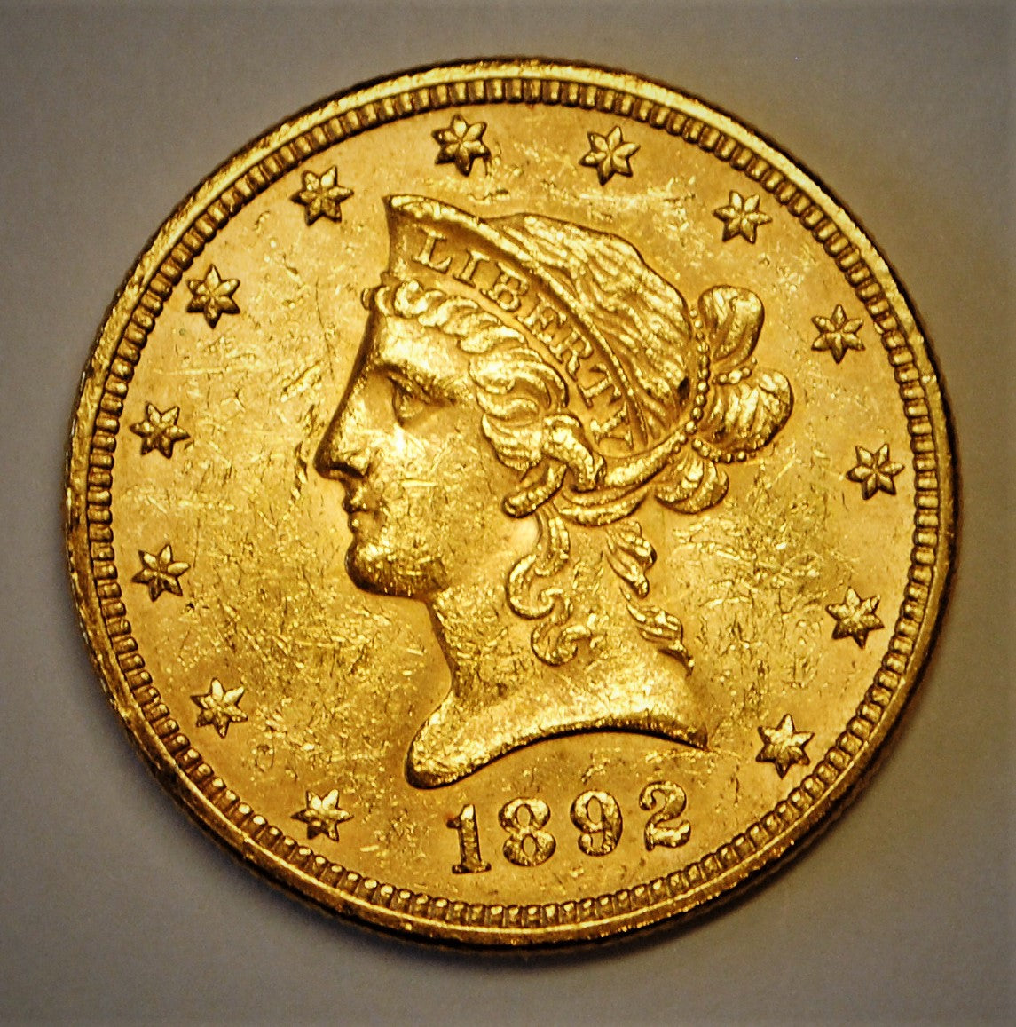1892 $10 Dollar Liberty Gold Eagle Coin