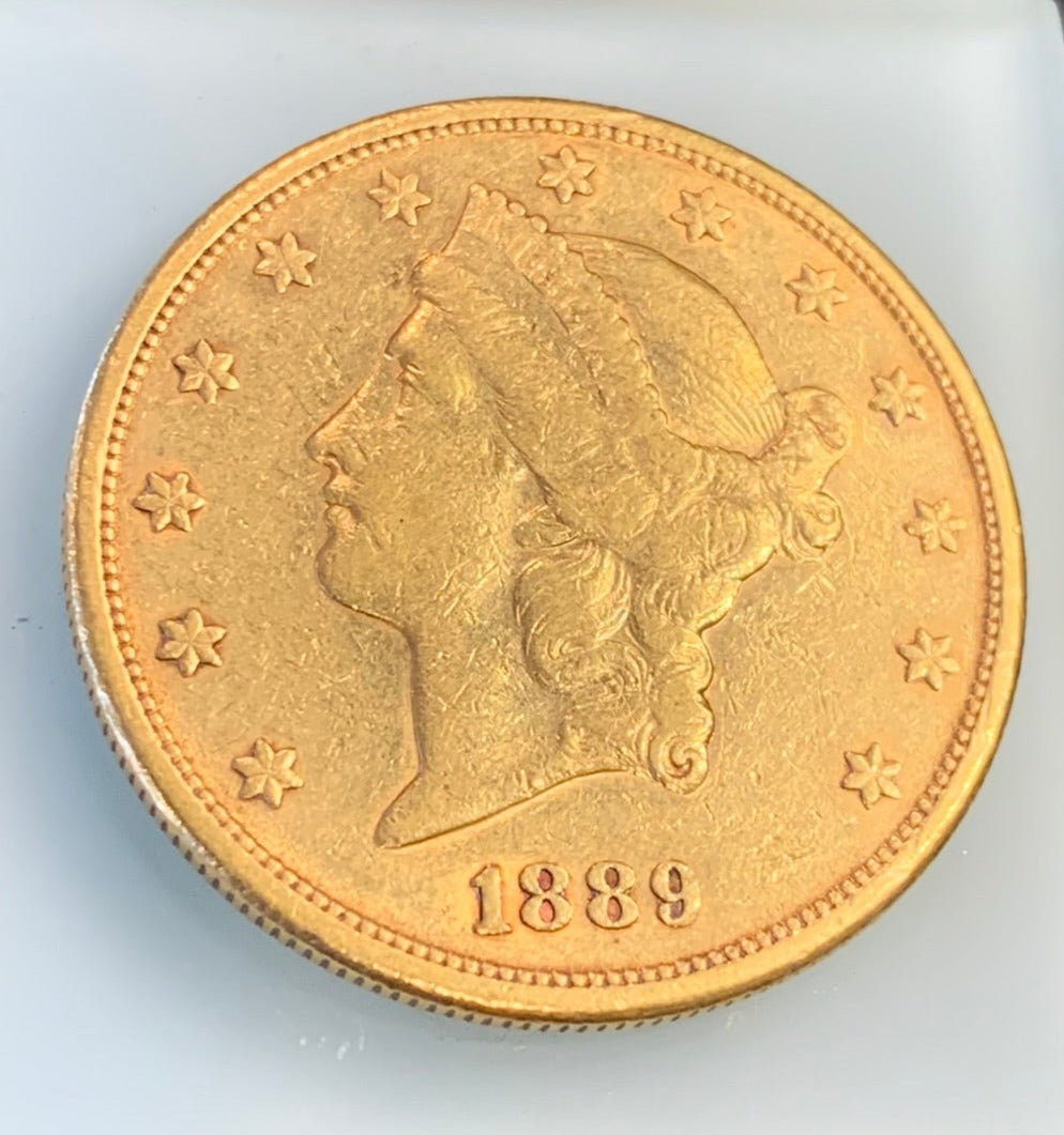 1889-S $20 Dollar Liberty Head Double Eagle Gold Coin