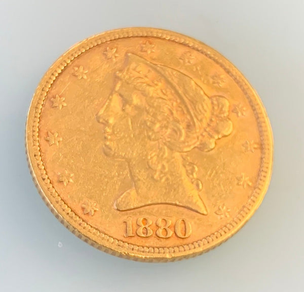 1880 $5 Dollar Liberty Gold Half Eagle Coin – 917pawnshop