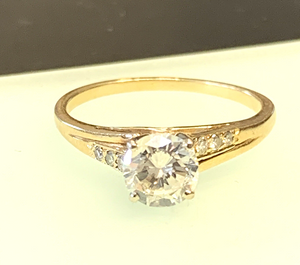 14k Gold Diamond Solitaire Engagement Ring .80ct Size 7