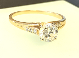 14k Gold Diamond Solitaire Engagement Ring .80ct Size 7