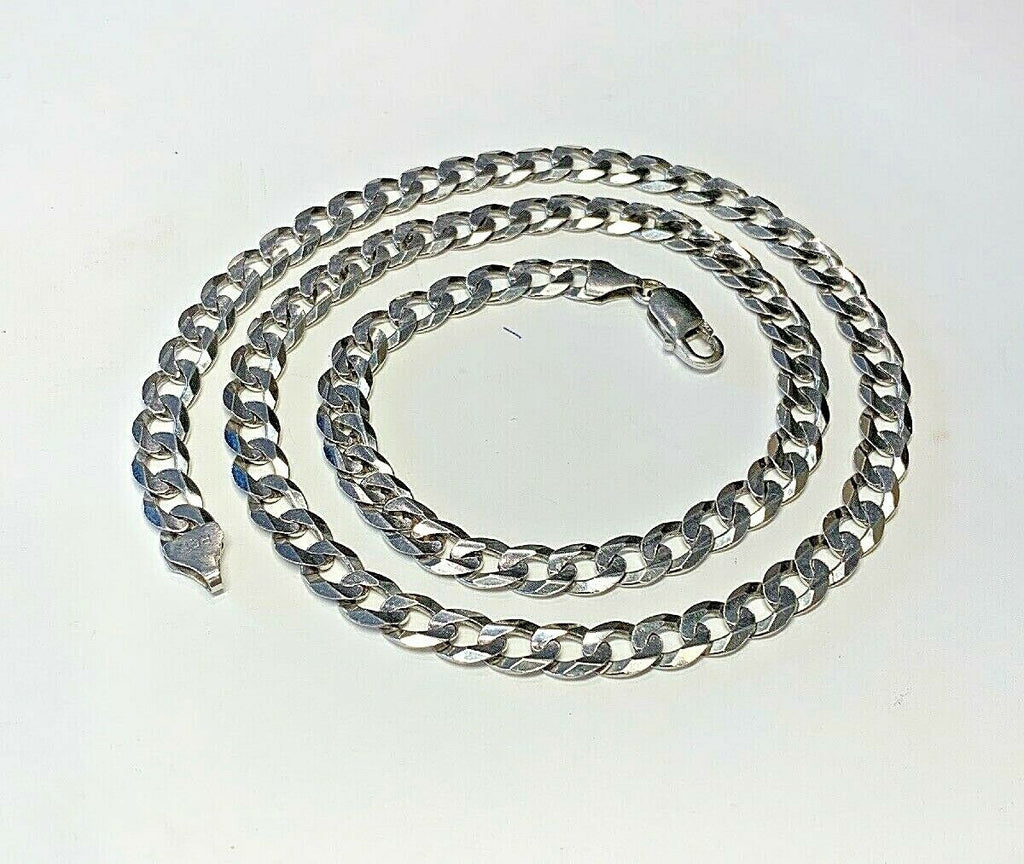 14k White Gold RCICurb Link Chain 24" Inch, 44.8 grams, 7.2mm