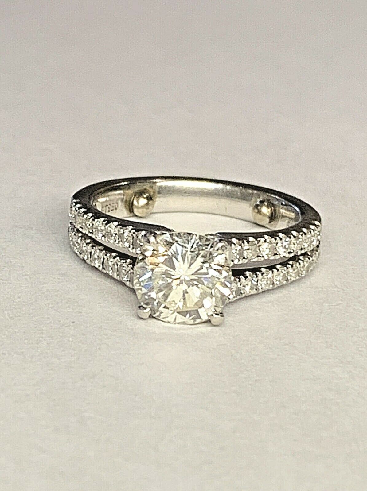 Diamond Engagement Ring 1.25 ct. J SI1 Center 1.65 tcw 950 Platinum Size 3