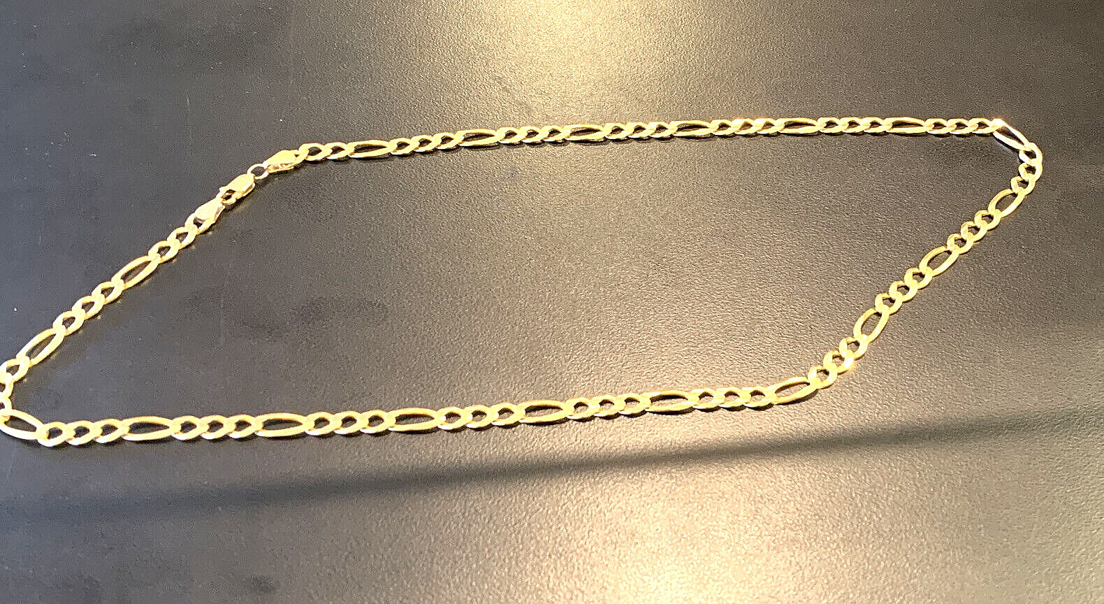 14k 585 Gold Figaro Link Italian Chain 22" Inch, 21.1 grams, 5.5mm