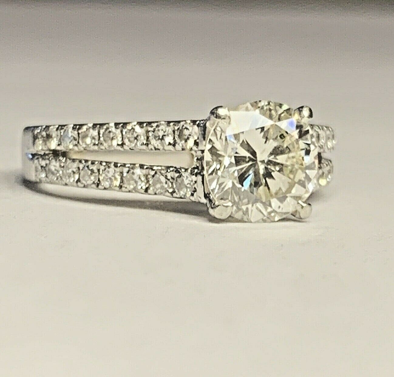 Diamond Engagement Ring 1.25 ct. J SI1 Center 1.65 tcw 950 Platinum Size 3