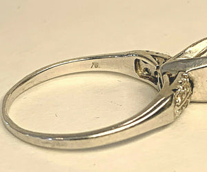 Platinum Diamond Engagement Ring .70 ct. H SI1 Center Size 6