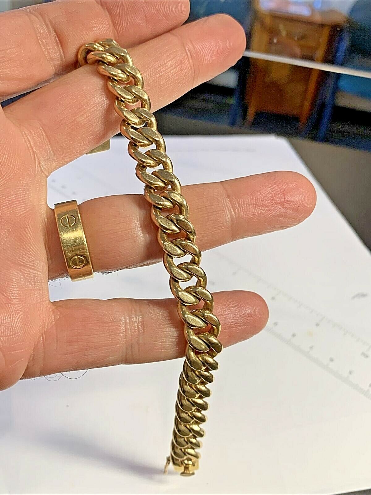 14K Gold 3.5mm Cuban Links Bracelet, Gold Curb Link Chain – Aura Fine  Jewelery