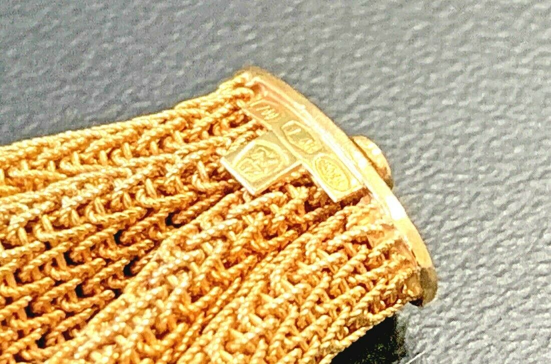 Vintage 18k (750) Gold Ladies Mesh Bracelet UNO-A-ERRE Heavy 61.6 Grams