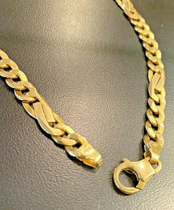 14k Italy Yellow Gold Solid Chain Unique Link 22 3/4" L - 51.9 Grams - 6.9mm