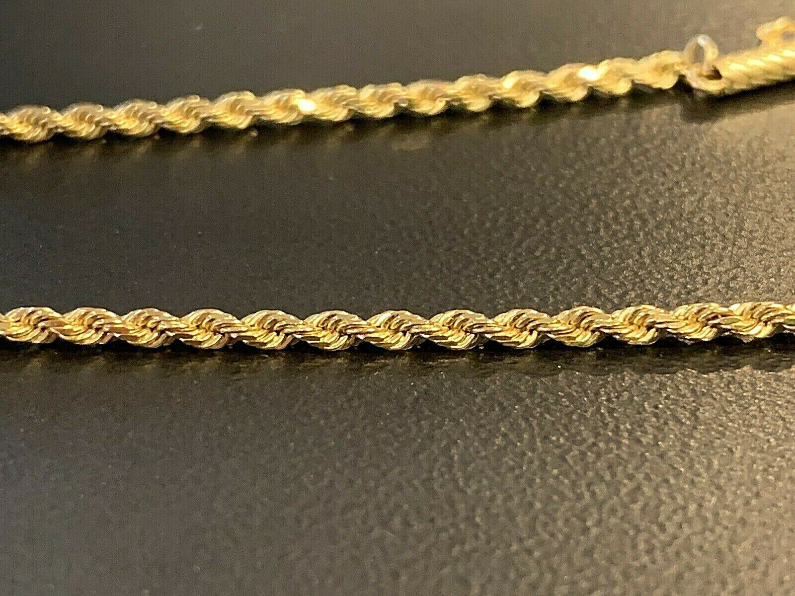 14k Solid Gold Diamond Cut Rope Chain 24 Inch 89 Grams 175 Mm 917pawnshop 9925