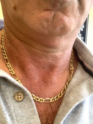 Solid 14k gold italian 2025 figaro chain