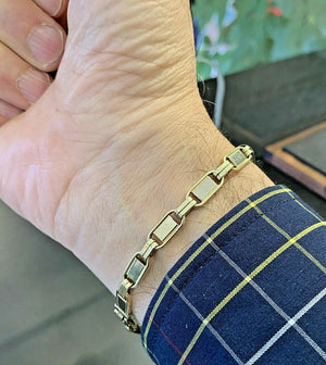 14k Gold Italian 8" Solid Link Bracelet 19.6 Grams 6.0mm