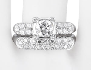 14k White Gold  Diamond Engagement Ring Set Size 6 3/4 1/2ct. center  1.25 tcw