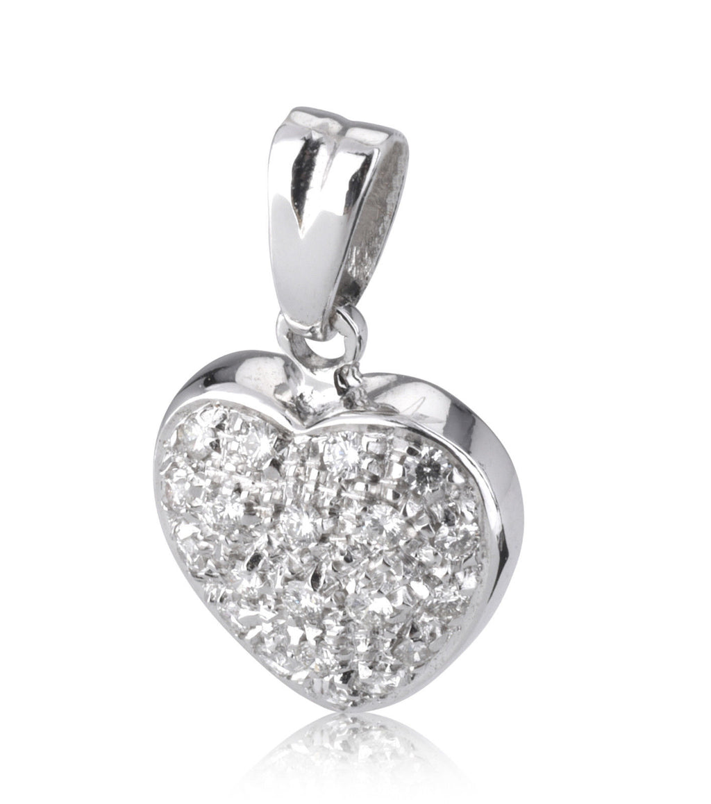 18k White Gold Diamond Heart  .37tcw Diamonds H - VS2