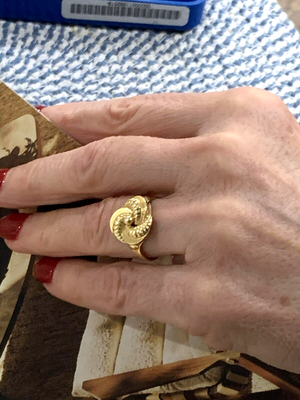 18k 750 Tre Esse Yellow Gold Cocktail Ring - size 5.5