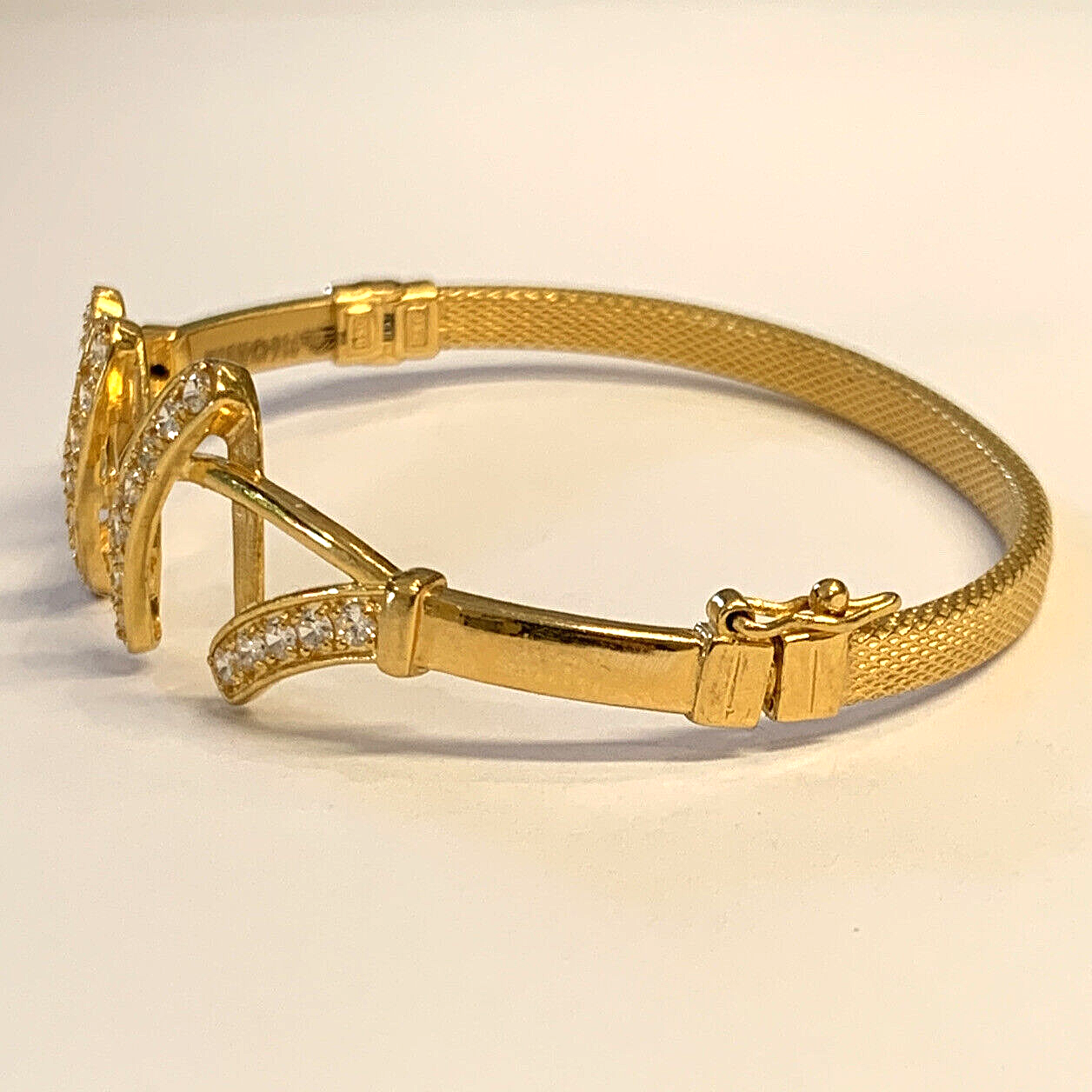 22k 916 Gold Ladies CZ Bangle Bracelet - 15.2 Grams