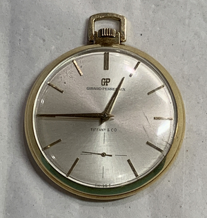 14k Gold Girard Perregaux Open Face Pocket Watch for Tiffany & Co. Size 18