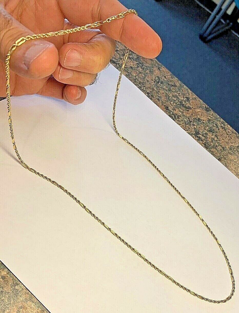 14k Gold Unique Rope Chain 26 Inch - 2.2mm - 10.1 Grams