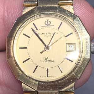 18k Yellow Gold Baume & Mercier Riviera Ladies 25mm Watch
